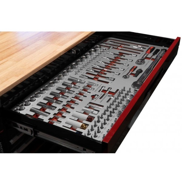 Profesionalus XXXL įrankių vežimėlis, 12 stalčių, 258 įrankiai, UTC